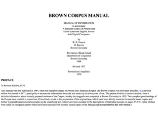 Linguistique computationnelle
• Brown Corpus of Standard American English : un échantillon d’un million
de mots issus de d...