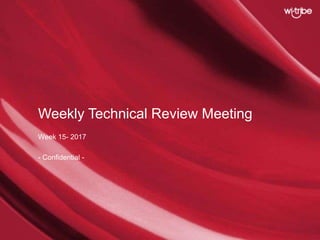1
Proprietary & Confidential
Weekly Technical Review Meeting
Week 15- 2017
- Confidential -
 