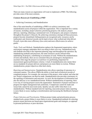The Project Management Office - Effectiveness and Delivering Value | PDF