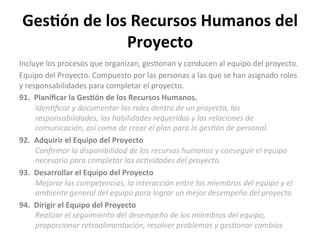 Pmp 9 gestión de los recursos humanos del proyecto | PDF