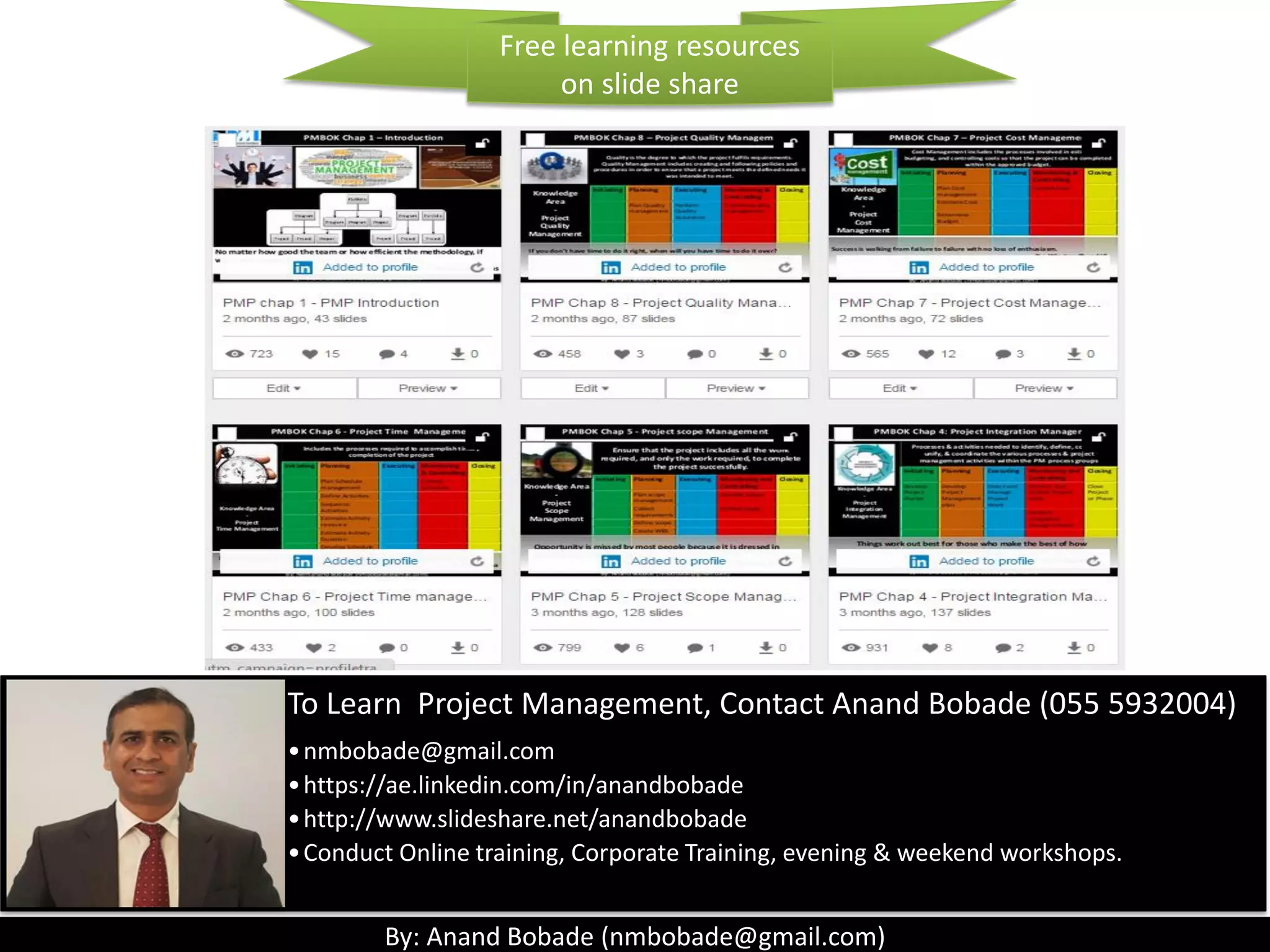 By: Anand Bobade (nmbobade@gmail.com)
Reserve Analysis
7.2 Estimate Cost->T&T-> Reserve Analysis
Project A
Baseline: 35 million
• Cost: 34 million
• Contingency: 1 million
Project B
Baseline: 35 million
• Cost: 34 million
• Contingency: 1 million
Project C
Baseline: 25 million
• Cost: 24 million
• Contingency: 1 million
Projects department get
budget of 100 million to
start the projects.
Initiates projects worth : 95 Million
Management reserve: 5 Million
 