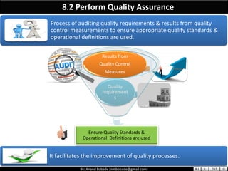 By: Anand Bobade (nmbobade@gmail.com)
Process of auditing quality requirements & results from quality
control measurements...