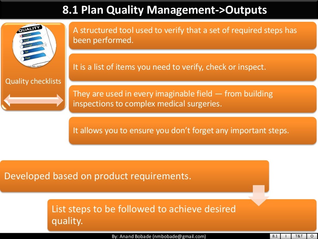 PMP Chap 8 - Project Quality Management