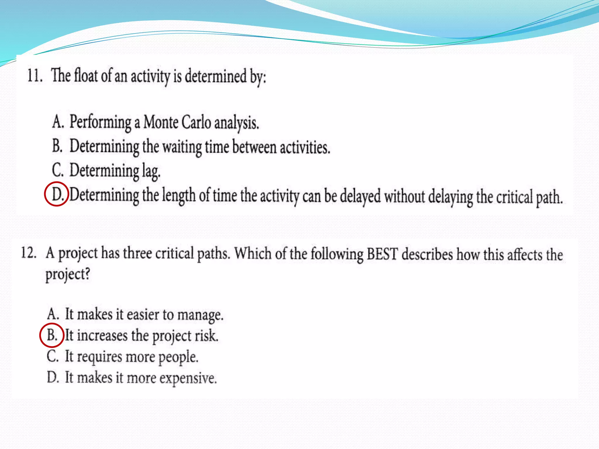 TIME MANAGEMENT chapter(6), PMBOK5