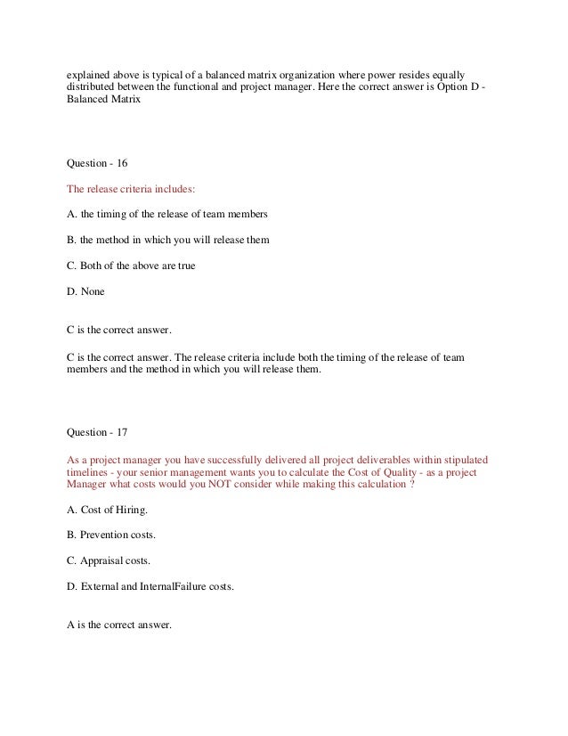 Pmp Full Mock Test 200 Questions