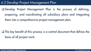 Project Integration Management
 Develop Project Management Plan is the process of defining,
preparing, and coordinating a...