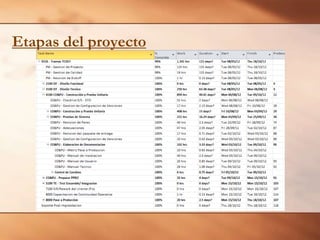 Etapas del proyecto

 
