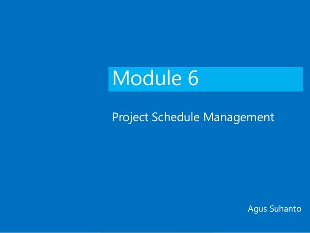 project schedule management pmbok6 schedule management