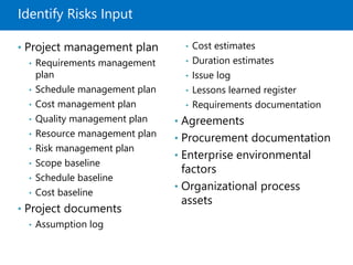 Program Risk Inputs Project Risk Management - PMBOK6 | PPTX