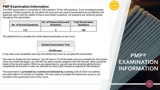 38
PMP®
EXAMINATION
INFORMATION
38
 