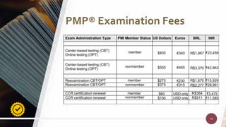 43
43
PMP® Examination Fees
 