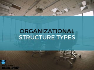 ORGANIZATIONAL
STRUCTURE TYPES
MBA, PMP
A s h r a f O s m a n
 