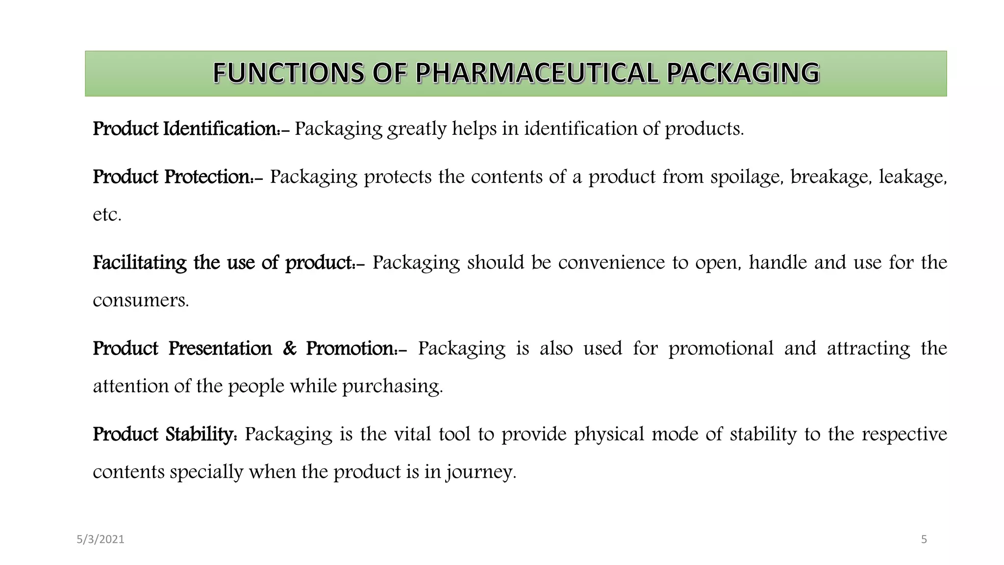 Pharmaceutical Packaging Packaging Materials Pptx