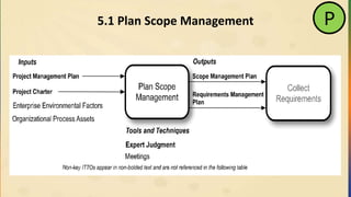 5.1 Plan Scope Management P
 