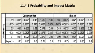 11.4.1 Probability and Impact Matrix
 