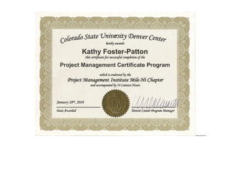 PMP Class Certificate