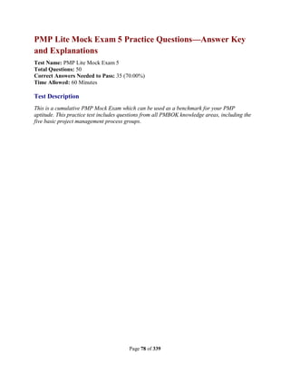 Pmp exam questions | PDF