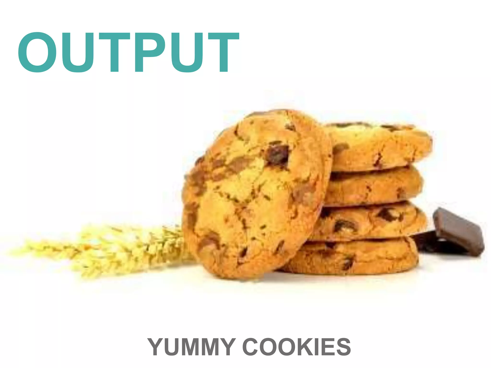 OUTPUT
YUMMY COOKIES
 