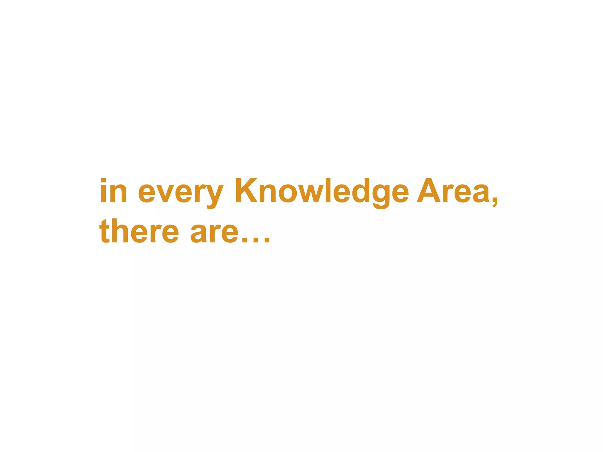 in every Knowledge Area,
there are…
 