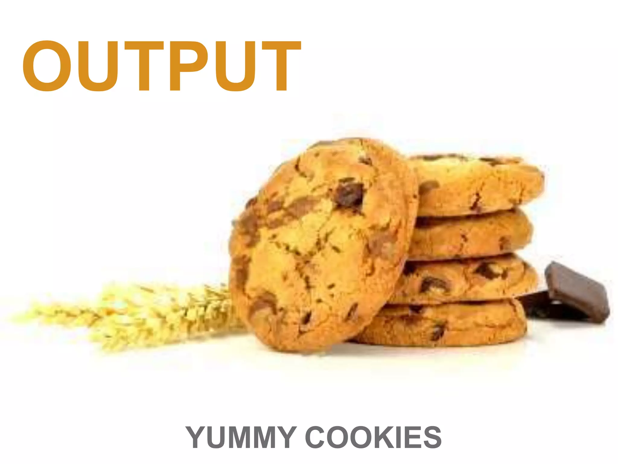 OUTPUT
YUMMY COOKIES
 