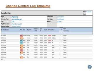 64
Change Control Log Template
 