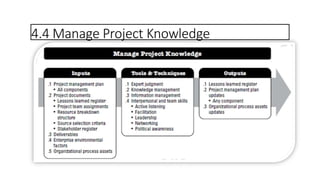 4.4 Manage Project Knowledge
 