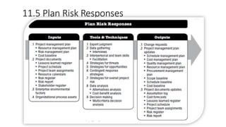 11.5 Plan Risk Responses
 