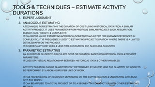 PMBOK 5th Edition - Chapter 6 PROJECT TIME MANAGEMENT Summary | PPTX