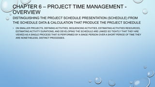 PMBOK 5th Edition - Chapter 6 PROJECT TIME MANAGEMENT Summary | PPTX