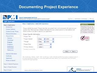 Documenting Project Experience
8
www.advconsultants.com
 