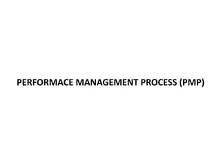 PERFORMACE MANAGEMENT PROCESS (PMP)
 