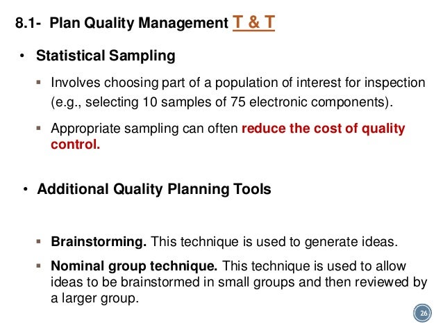 statistical quality data sampling chapter 8 quality Pmp