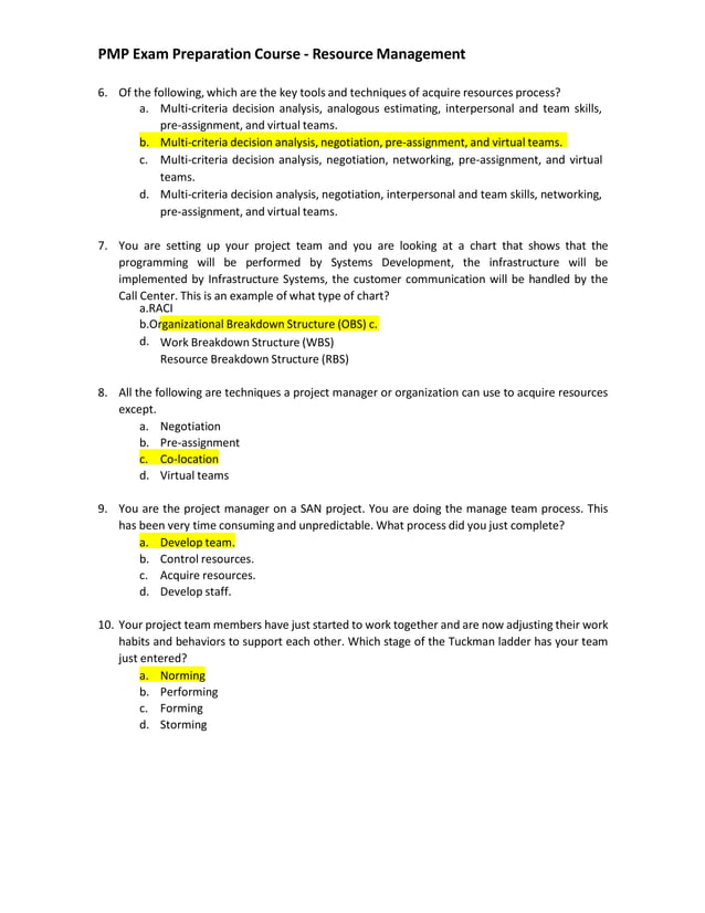 Pmp Questions Complete | PPTX | Business | Business and Finance
