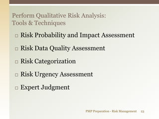 Pmp risk management | PDF