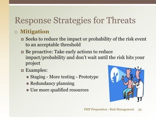 Proactive Risk Mitigation Protocol Pmp risk management | PDF