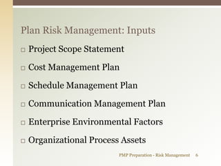 Pmp risk management | PDF