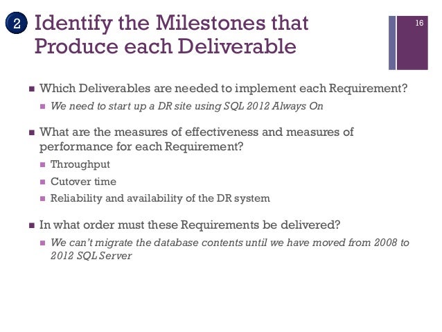 milestones vs deliverables