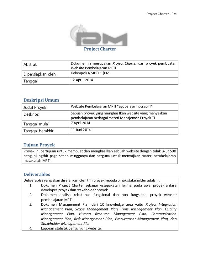 Pm project charter