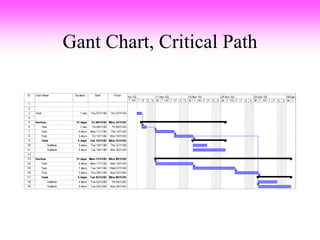 Gant Chart, Critical Path 