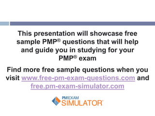Pmp sample questions set2 | PDF