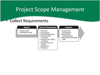 Project Scope Management
• Collect Requirements
 