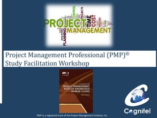 1
Project Management Professional (PMP)®
Study Facilitation Workshop
PMP is a registered mark of the Project Management Institute, Inc.
 