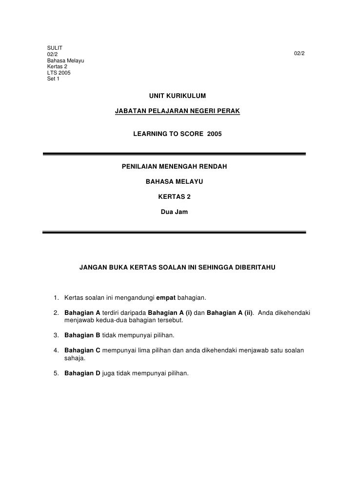 Pmr Bm Kertas 2 Set 1