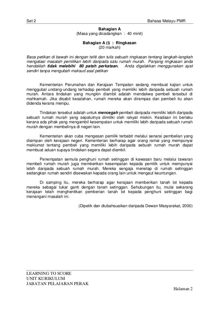 Pmr Bm Kertas 2 Set 2