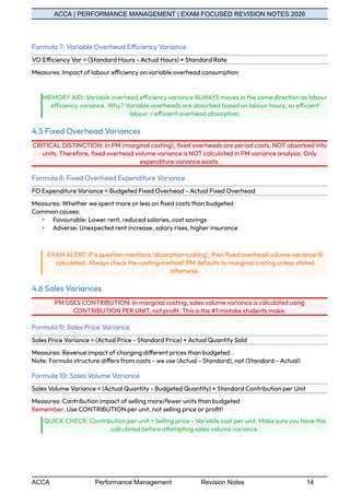 Example Po Acca ACCA Performance Management Exam Revision Notes 2026: Key Strategies ...