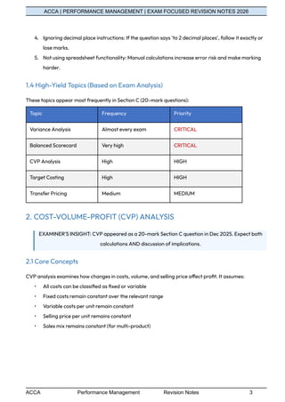 ACCA Performance Management Exam Revision Notes 2026: Key Strategies ...