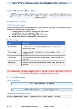 ACCA Performance Management Exam Revision Notes 2026: Key Strategies ...