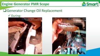 Generator Change Oil Replacement
 During:
Engine Generator PMR Scope
 