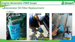 Generator Oil Filter Replacement
 After:
Engine Generator PMR Scope
 