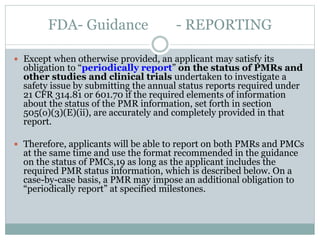 Post Marketing Requirements/Complaince: PMRs and PMCs | PPTX